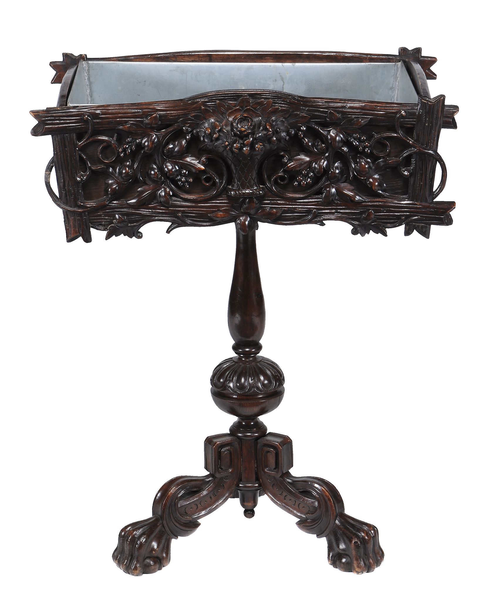 A Black Forest oak jardiniere stand , circa 1880  A Black Forest oak jardiniere stand  , circa 1880,