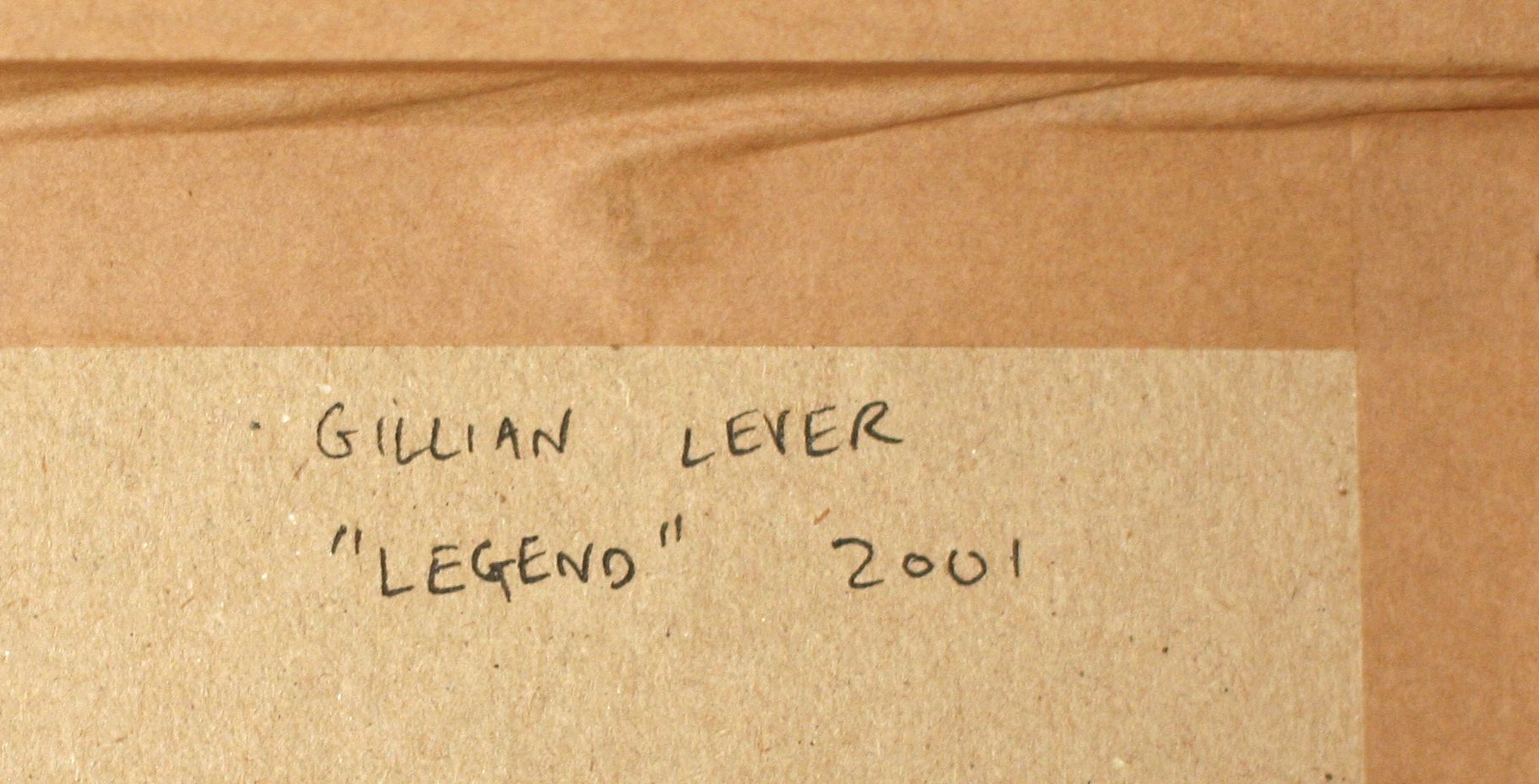 Gillian Lever (b. 1963)  Legend  Oil on board Signed, titled and dated 2001 verso 18cm x 18.5cm ( - Image 2 of 2
