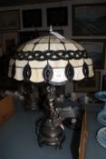 A pair modern Tiffany style lamps, 60cm high approx. (sold as parts)