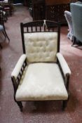 An Edwardian mahogany open armchair   Best Bid