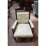 An Edwardian mahogany open armchair   Best Bid