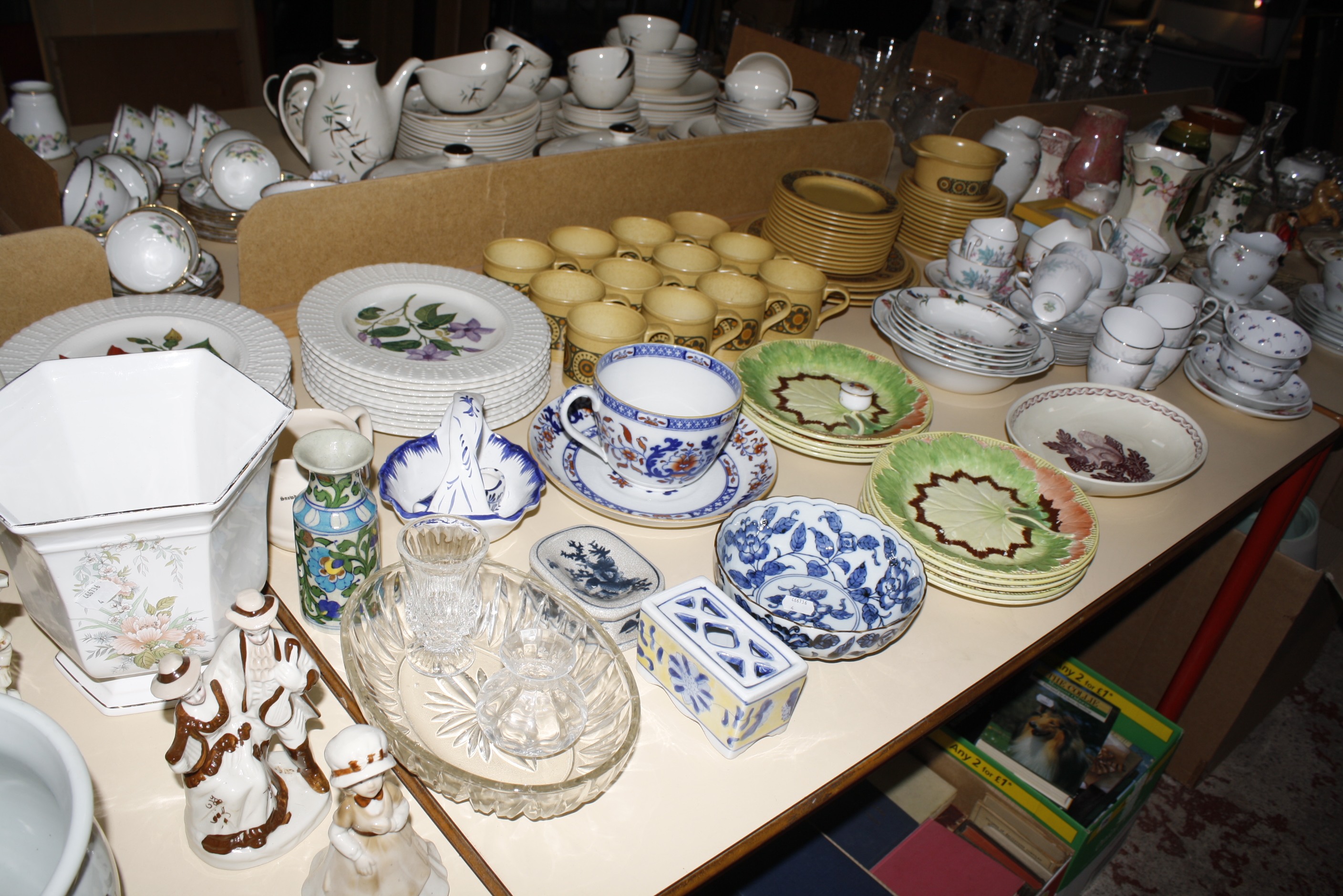 A quantity of decorative ceramics and glassware to include Wedgwood majolica leaf moulded plates, - Image 2 of 2