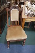 A set of six Victorian carved walnut dining chairs (6).