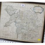 Robert Morden (fl.1668-1703) 'North Wales' Map  Hand coloured engraving 36.5cm x 44cm