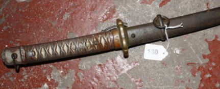 A Japanese Second World War Officer’s katana, numbered 42772, and the blade numbered 65287