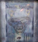 Pietro Psaier (Italian, b.1939) 'Nixon Resigns' Silkscreen poster Signed in pencil to the margin