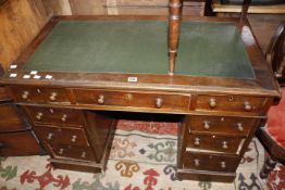 A Victorian mahogany pedestal desk.