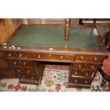 A Victorian mahogany pedestal desk.