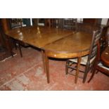 A George III mahogany D-end dining table with two leaves 253cm extended