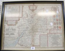 Gloucestershire. Speed (John), hand coloured engraved map, inset plans of Gloucester and Bristol,