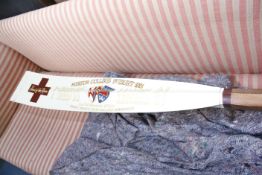 An Oxford University Rowing Blade "Head of the River, Merton College Ist Eight 1951"  along with