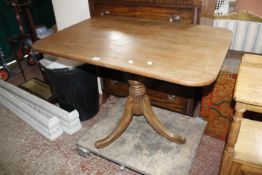 A Victorian mahogany tilt top occasional table on turned column and outswept legs 74cm high, 102cm