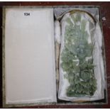 A 20th Century jade carving, foliate and bird decorated, in box, 33.5cm high