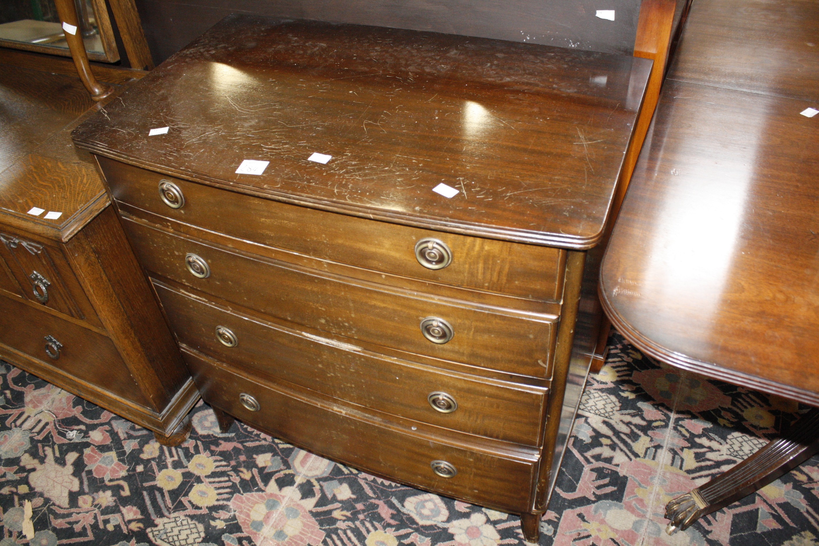 A mixed lot to include a Regency style mahogany table yewwood sideboard, chest of drawers, oak - Image 5 of 5