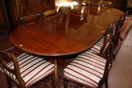 A reproduction D-end mahogany dining table 275cm extended