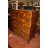 A 19th Century mahogany and inlaid chest with two short and four long graduated drawers 114cm wide