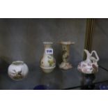 A Royal Worcester blush ivory vase, RdNo. 382447, 13.5cm high, a Royal Worcester jug, RdNo. 21627, a