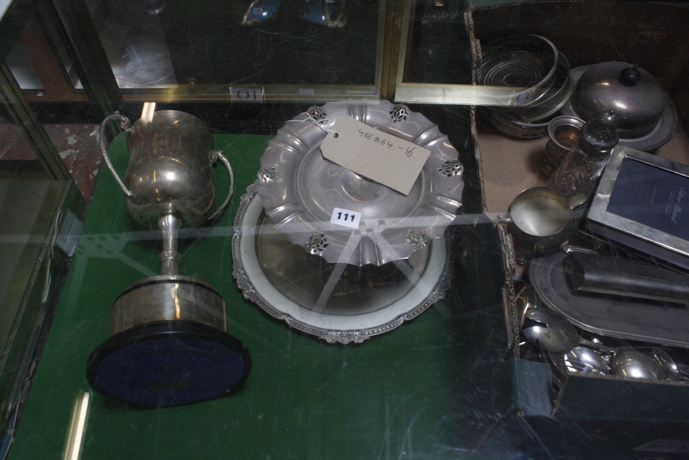 A quantity of plated wares, to include trophies, comport etc