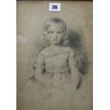 Possibly by Thomas Walton Thomson 1843 - (?)  Portrait of a young girl Pencil drawing Unsigned