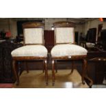 A pair of Dutch marquetry chairs