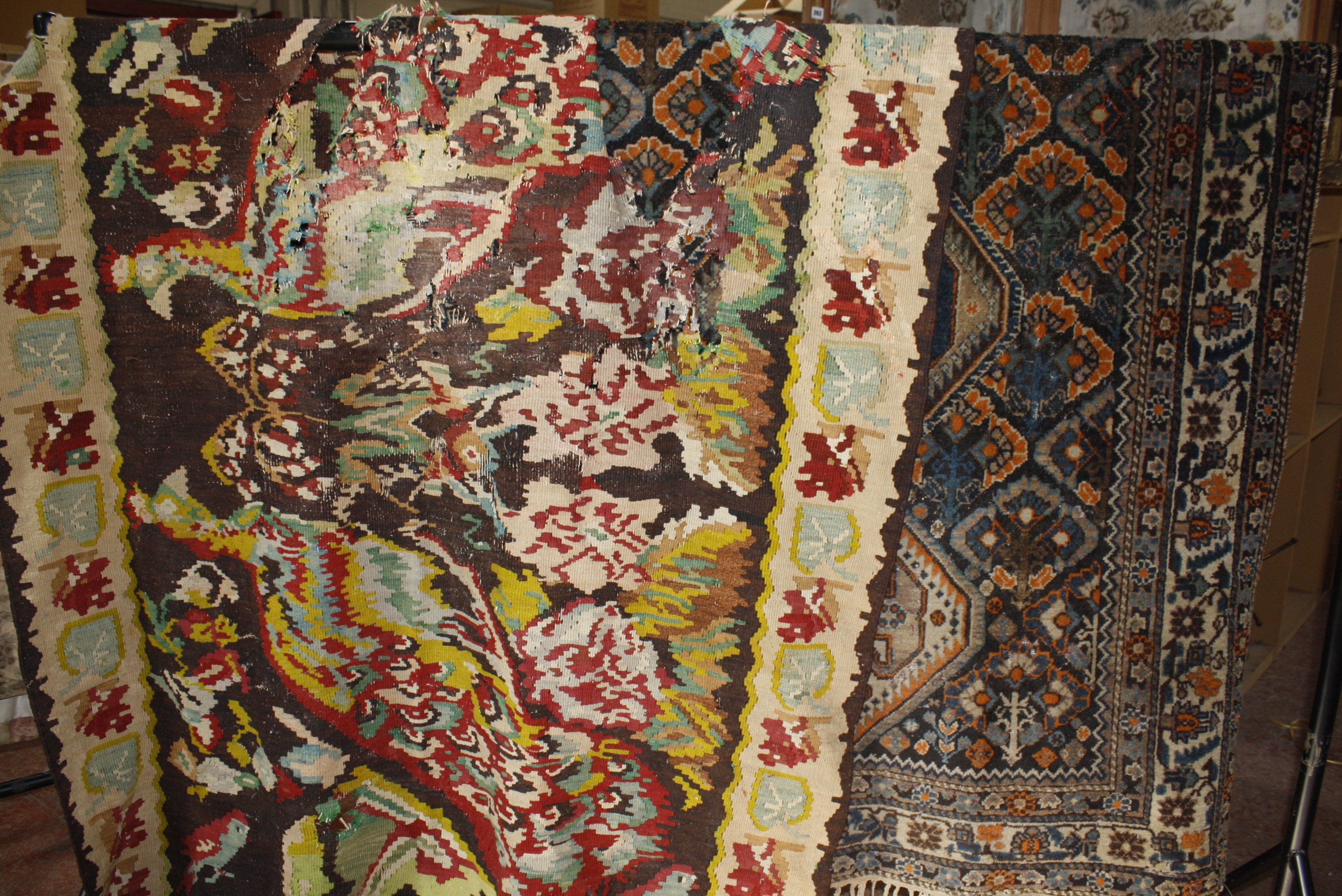 A Persian rug 184 x 125cm together with a kilim carpet (a/f)   Best Bid