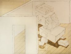 Edward Allington (b.1951) Fragments from an Unknown Building, 1987 Pen and ink on graph paper laid