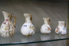 A Royal Worcester blush ivory jug, RdNo. 145169, 14cm high a Royal Worcester blush ivory jug,