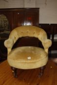 A Victorian upholstered tub chair
