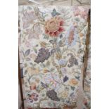 A pair of printed chintz cotton curtains approx. drop 260cm