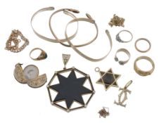 A small collection of jewellery , to include a polished black stone star...  A small collection of