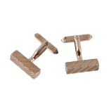 A pair of 9 carat gold cufflinks by Kutchinsky  A pair of 9 carat gold cufflinks by Kutchinsky,