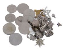 A small collection of silver coloured and other items , to include  A small collection of silver