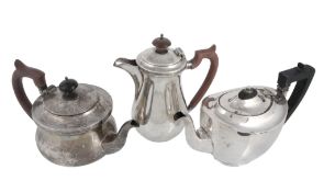 A late Victorian silver oval tea pot by James Deakin & Sons, Sheffield 1898  A late Victorian silver