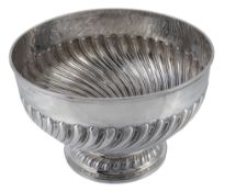 A Victorian silver rose bowl by Charles Stuart Harris, London 1888  A Victorian silver rose bowl