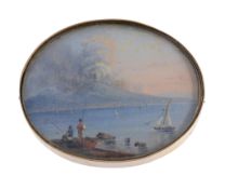A Neapolitan oval brooch, third quarter 19th century  A Neapolitan oval brooch,   third quarter 19th