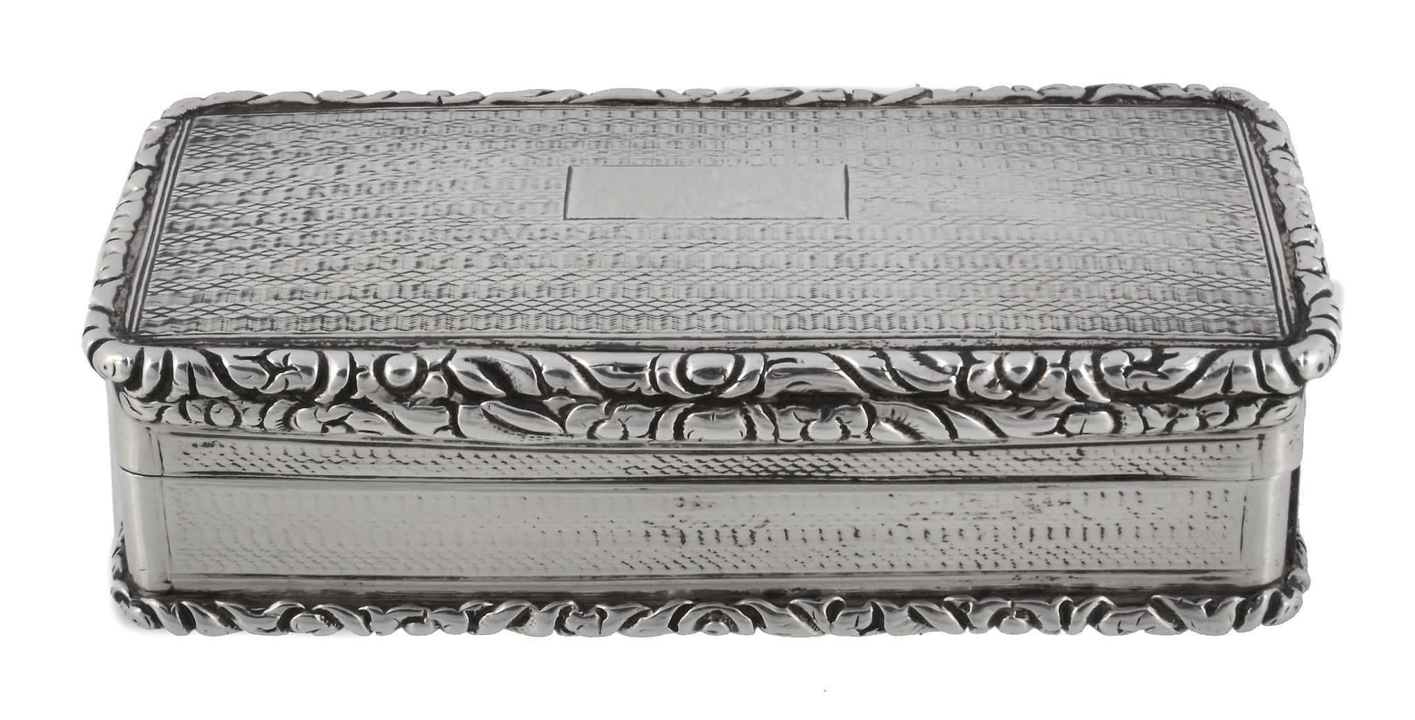 A George IV silver rectangular table snuff box by John Bettridge  A George IV silver rectangular