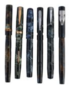 Mabie, Todd & Co., Swan, Self Filler, a grey marbled fountain pen  Mabie, Todd  &  Co., Swan, Self