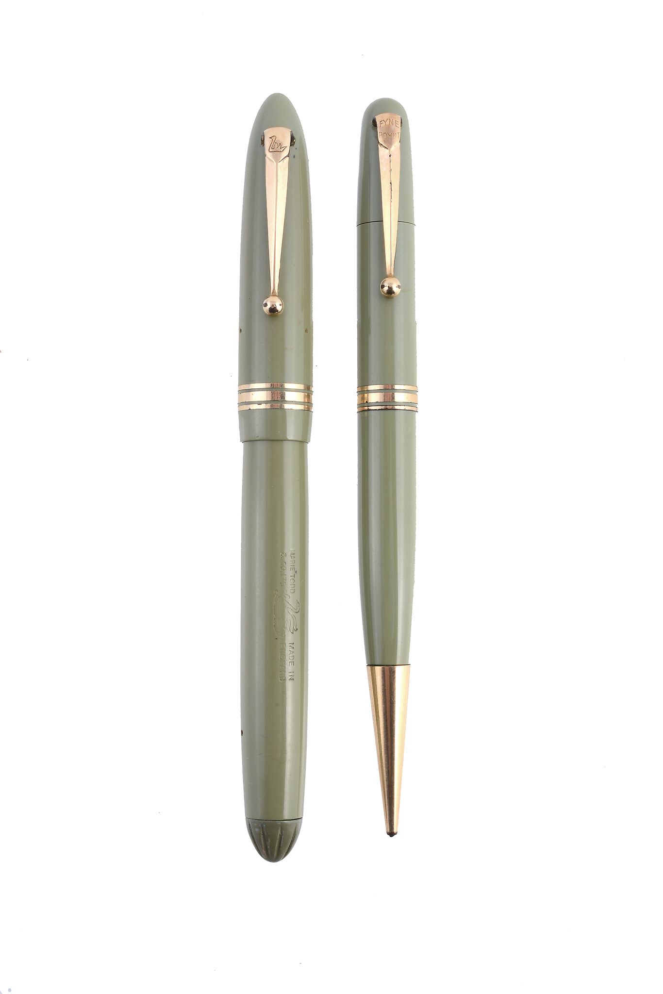 Mabie Todd & Co Ltd, Swan, a torpedo shaped pastel green fountain pen  Mabie Todd  &  Co Ltd, Swan,