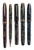Conway Stewart, 58, a green and black fountain pen, with triple cap bands  Conway Stewart, 58, a