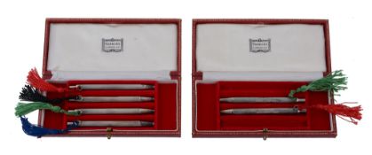 A cased set of four silver coloured ballpoint pens  A cased set of four silver coloured ballpoint