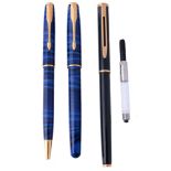 Waterman, a black fountain pen, with yellow metal trim  Waterman, a black fountain pen,   with