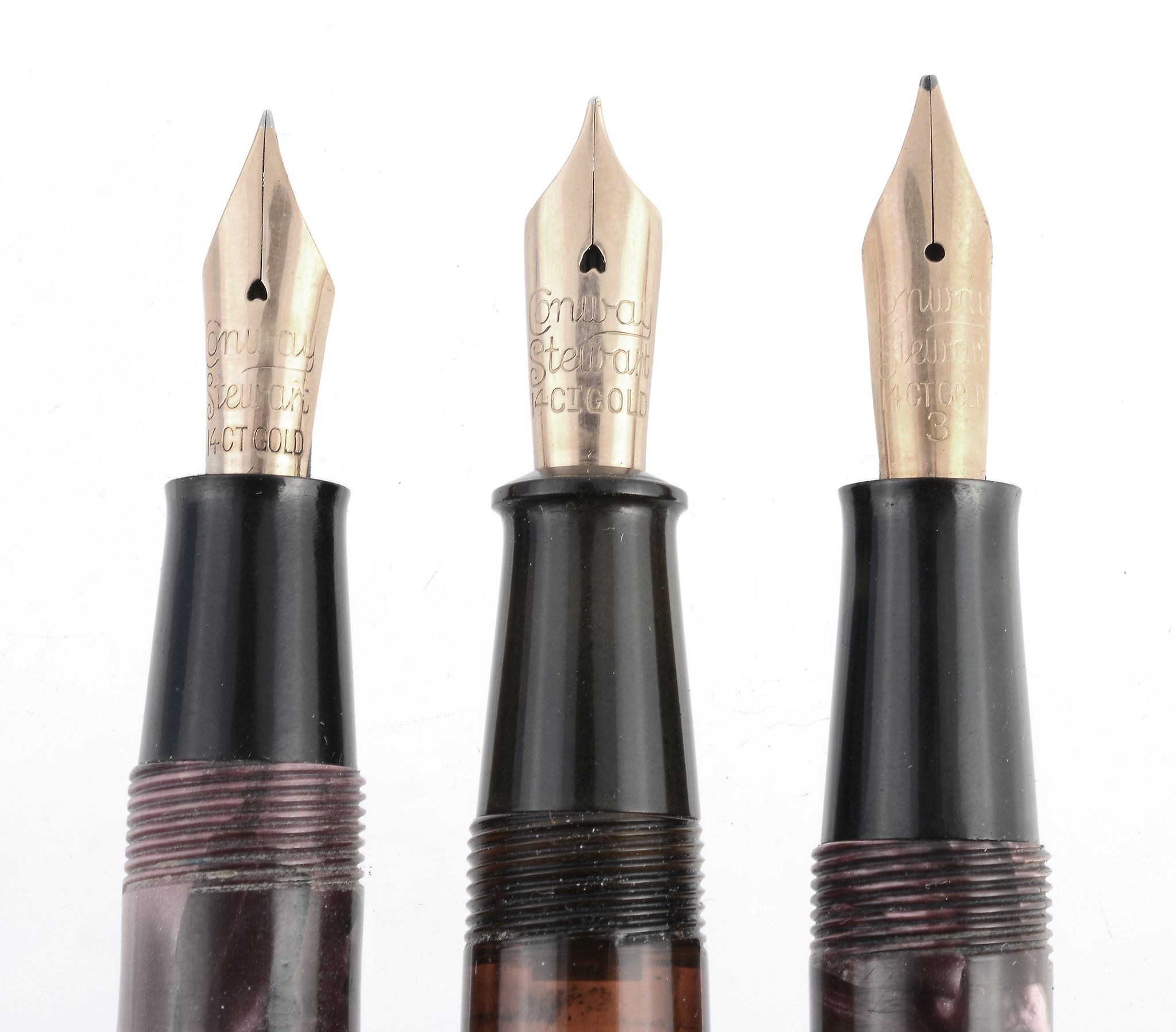 Conway Stewart, 85, a pink marbled fountain pen, the nib stamped 14ct and 3  Conway Stewart, 85, a - Image 2 of 2