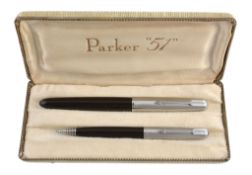 Parker, 51, a burgundy fountain pen, with a lustraloy cap  Parker, 51, a burgundy fountain pen,