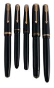 Parker, Vacumatic, Oversize, a black fountain pen, with triple cap bands  Parker, Vacumatic,