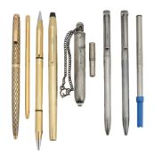 A collection of pens, to include: Cross, a gold filled soft tip pen  A collection of pens,   to