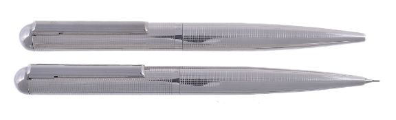 Settelaghi, a silver ballpoint pen and mechanical pencil  Settelaghi, a silver ballpoint pen and