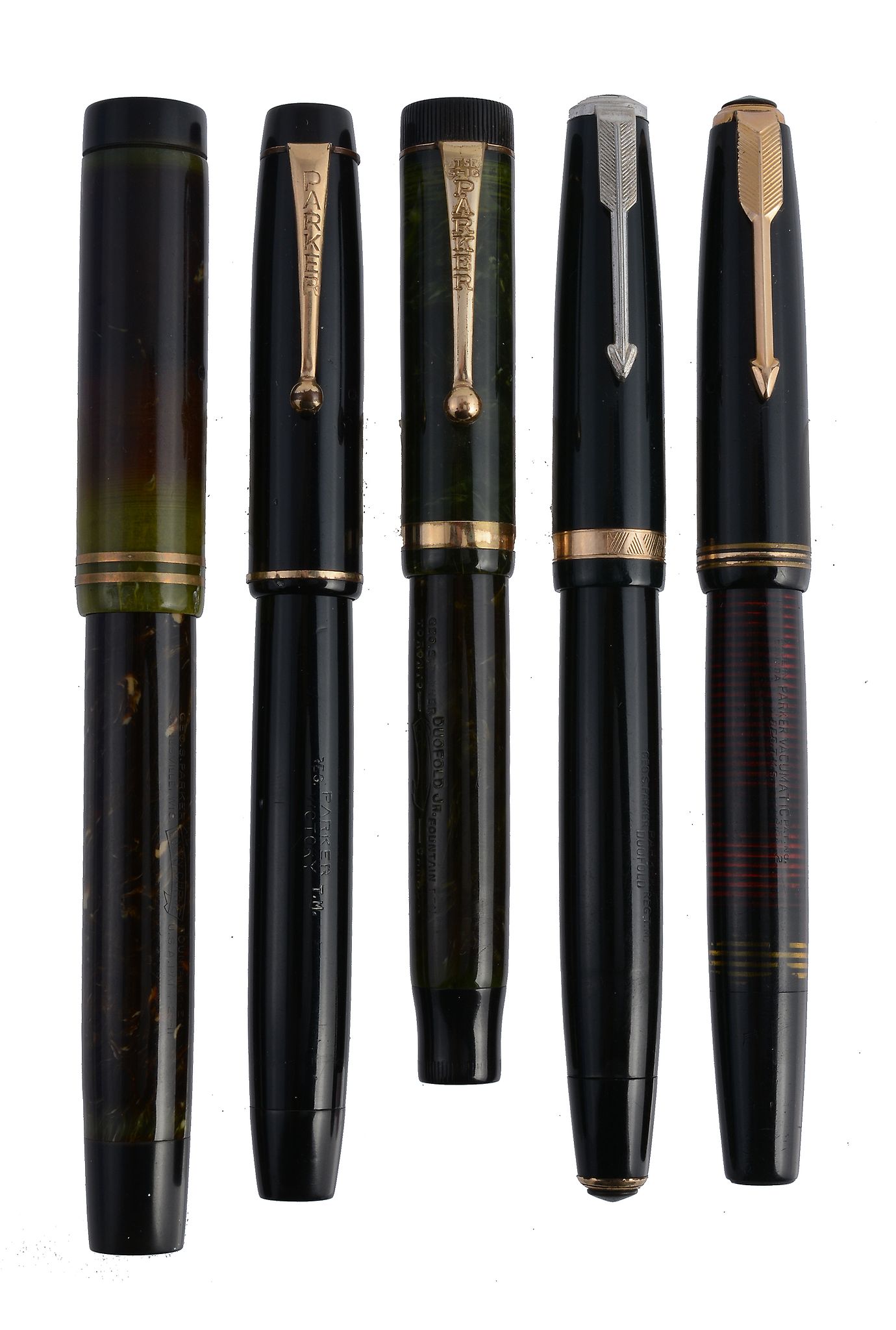 Parker, Vacumatic, a laminated transparent black fountain pen  Parker, Vacumatic, a laminated