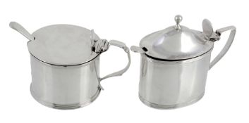 A George IV silver drum mustard pot by Charles Thomas Fox, London 1829  A George IV silver drum
