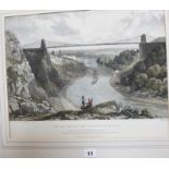 After James Duffield Harding (1797-1863) 'View of The Clifton Suspension Bridge' from a drawing by