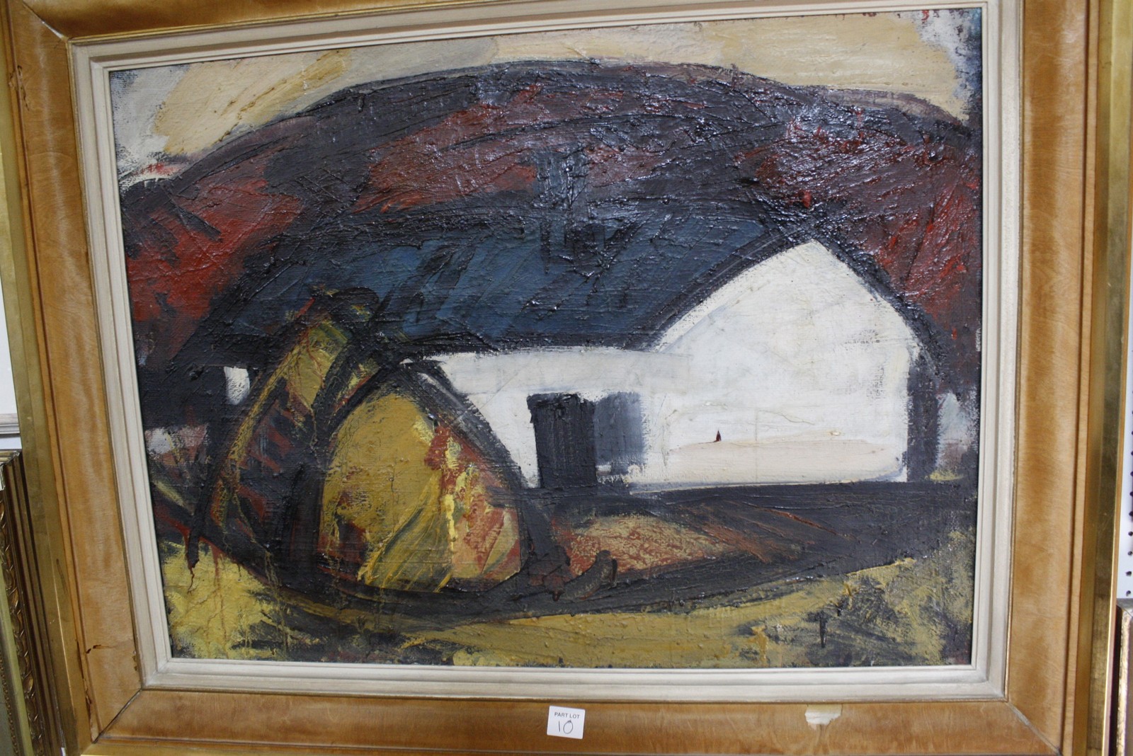Italian School (20th Century) White house in a landscape, rolling hills beyond Oil on canvas - Image 2 of 2